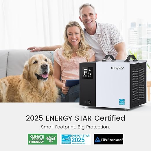 Waykar 70 Pint Energy Star Crawl Space Dehumidifier with Pump, Commercial Dehumidifier for Basements and Home, for Spaces up to 5000 Square Feet, Smart Humidity Control - 5-Year Quality Coverage