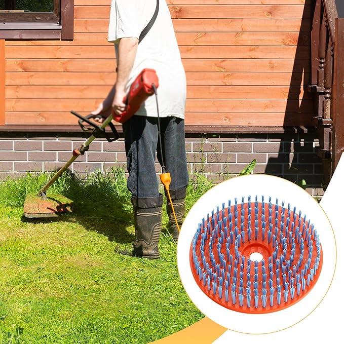 Gralara Lawn Mower Cleaning Brush Mower, Cleaning Tool Nylon Bristles Scrubber Tool for Floor Farm Home Driveway, Electric Lawn Mower, Style D