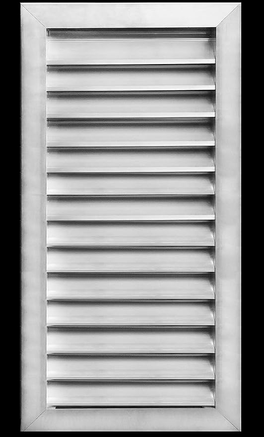 HVAC Premium 18"W x 28"H Aluminum Exterior Gable Louver Vent For Walls & Crawlspace - Weather-Resistant Air Grille With Screen Mesh - [Outer Dimensions 19.75"W x 29.75"H]