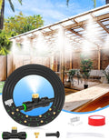 Lekit Misters for Outside Patio 27.5FT(8.4M)+8 Brass Mist Nozzles+a Brass Adapter(3/4") Detachable Outdoor misting Cooling System for Garden, Waterpark, Greenhouse, Backyard