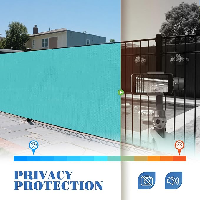 ECOOPTS 6'x144' Sun Shade Roll, Sun Shade UV Blockage Cover for Outdoor Backyard Patio Pergola Greenhouse Plants (Turquoise)