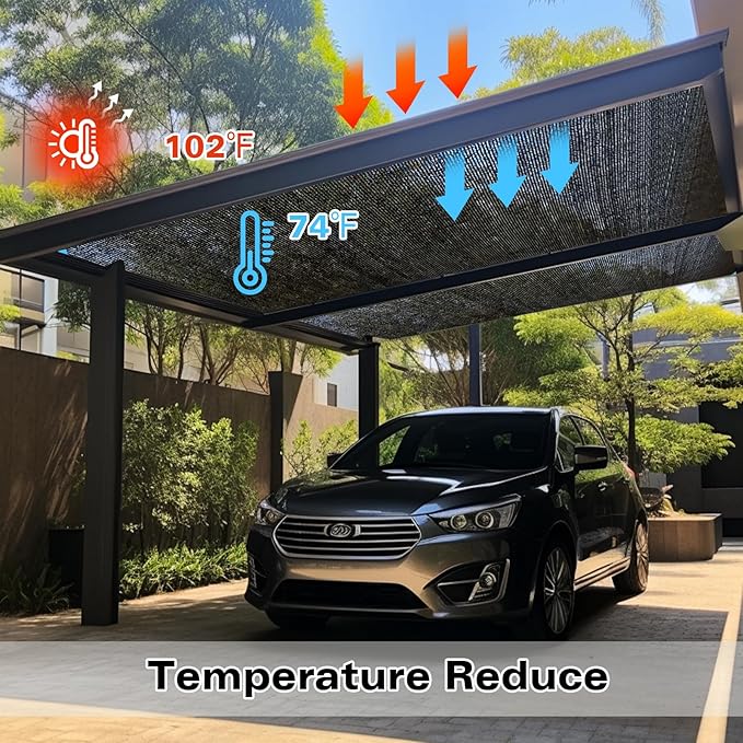 15' x 16' Sun Shade Cloth with Grommets – 70% UV Protection Netting for Outdoor, Patio, Pergola, Greenhouse & Plants – Custom, Black GN7002