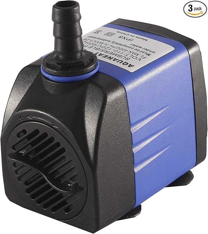 AQUANEAT Small Fountain Pump, 265 GPH Submersible Water Pump for Aquarium Fish Tank, Outdoor Water Fountain, Hydroponics, Pond Filter Pump