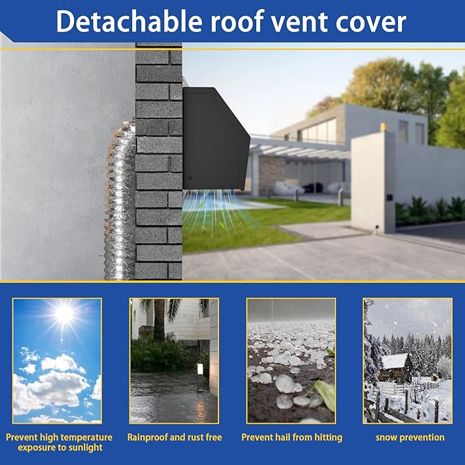 4 Inch Dryer Vent Cover Outside with Removable Mesh, Exterior Vent Cover External Cap with Rubber Cushioned Non-Return Flap, High Quality Metal Outdoor Dryer Wall Vent Cover for House/Range Hood/AC