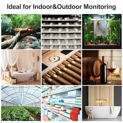 eMylo WiFi Thermometer Hygrometer 3 Pack, Smart Indoor Temperature Humidity Sensor with 2 IP65 Outdoor Sensors, App Alert, Data Export, 492ft Range, 2.4GHz Only for Home Greenhouse Monitoring