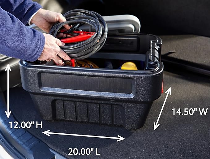 Heavy Duty 8 Gallon Lockable Storage Box, Durable Storage Bin with Matching Lid, Black