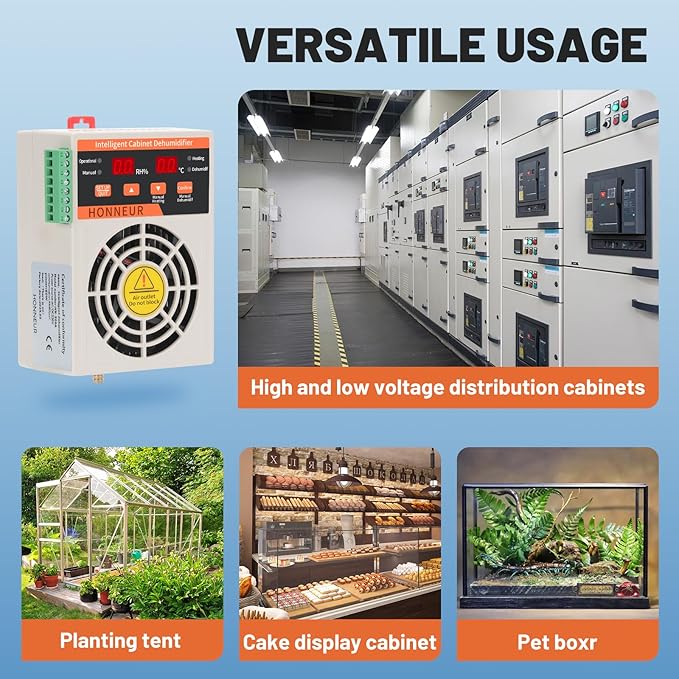 Fully automatic mini dehumidifier and constant humidity device 60W - suitable for distribution cabinets, planting tents, etc. (DC110~220V) (DC24~36V) (AC/DC110~220V)