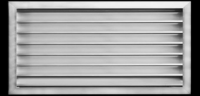 HVAC Premium 30"W x 20"H Aluminum Exterior Gable Louver Vent for Walls & Crawlspace - Weather-Resistant Air Grille with Screen Mesh - [Outer Dimensions 31.75"W x 21.75"H]