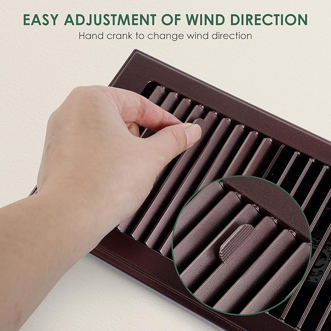 VallisCo Register Booster Fan 10-Speed Control with Negative Ion, Quiet Thermostat with Remote Control, Air Vent Fan Booster for Room 4" x 10", Enhance Home Comfort Instantly,Bronze