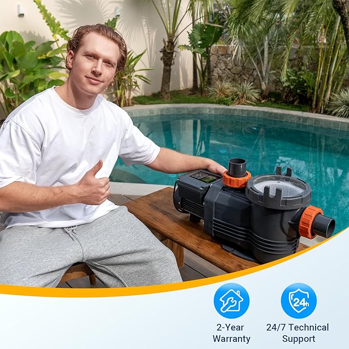 2.5HP Variable Speed Pool Pump, 220V-240V, 10567GPH, Inground Pool Pump, High Flow Energy-Efficient Self Priming Above Ground Swimming Pool Pumps with Filter Basket