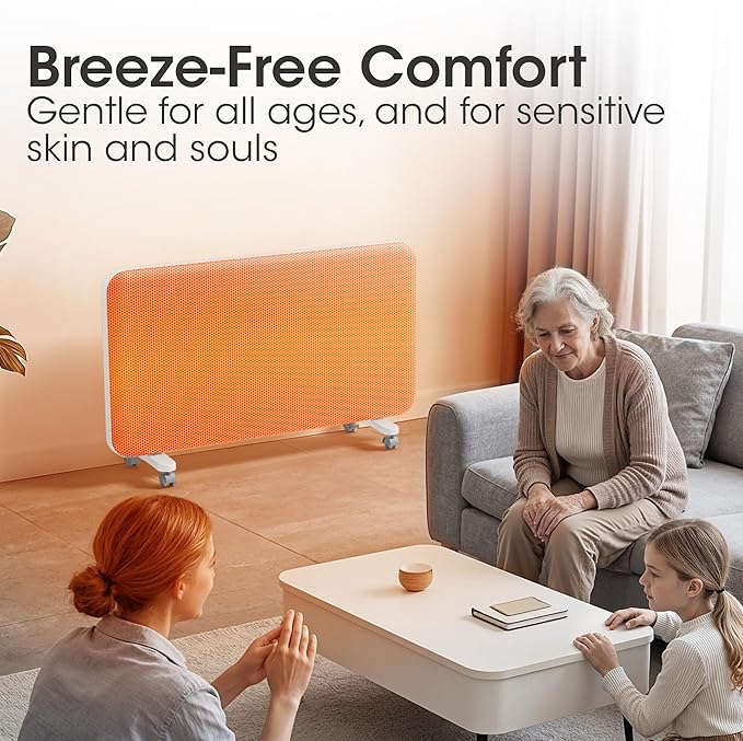 1500W Convection Heater,Space Heater for Large Room Use,Wifi App Control,24H Timer,Tip-over & Overheat Protection,Thermostat,Standing or Wall Mount,Electric Heaters for Indoor,Office,Bedroom,31 inch