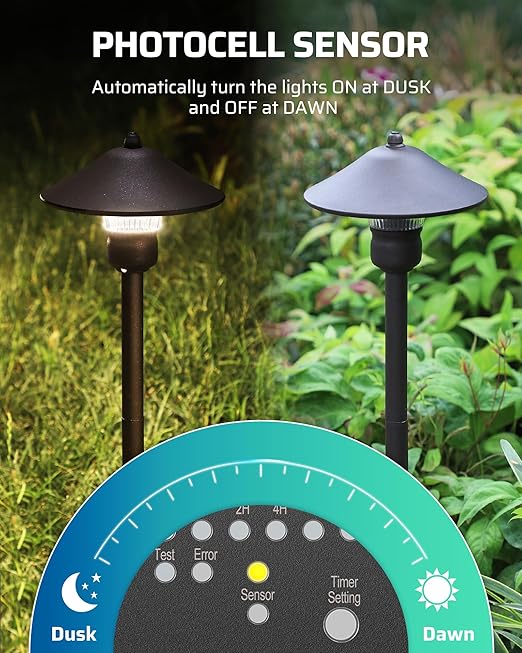 DEWENWILS 60W Low Voltage Landscape Transformer with Remote Control, 120V AC to 12V DC, Dusk to Dawn & Timer, Outdoor Low Voltage Transformer for Spotlight, Garden Light, Pathway Light