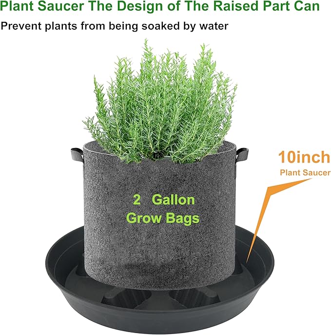 4 Pack Plant Saucer 10 inch, 8 12 14 17 inch, Plant Stand Plastic Plant Saucers for Indoors Outdoor, Heavy Duty Flower Plant Risers for Inside Pots, Pot Saucers for Plants, Grow Bags Saucers