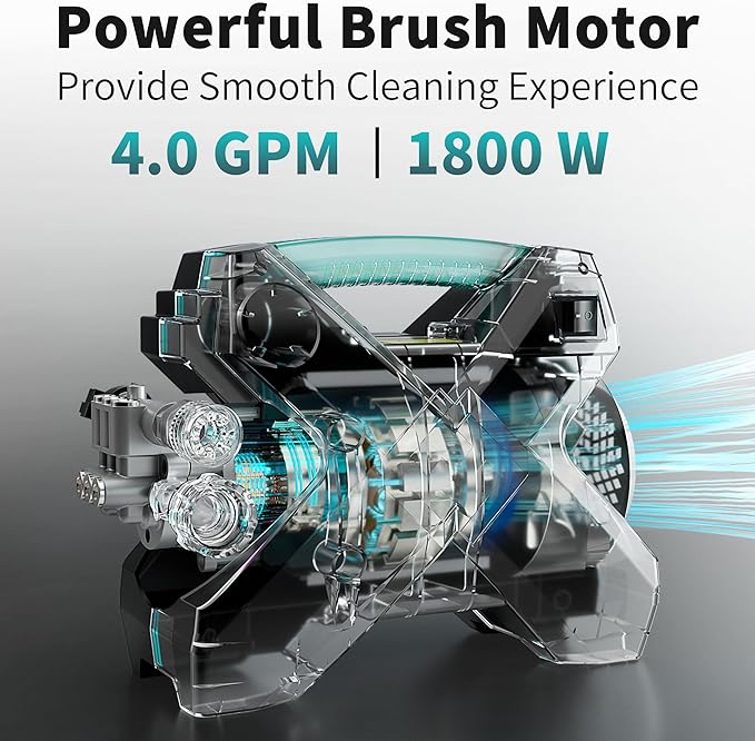 2026DIY Pressure Washer 3.5 Flow Rate with 5 Nozzles&1000ML Foam Cannon, Pure Copper Brushless Motor, Compact & Small Power Washer for Car Detailing, Home, Patio&Other Cleaning transformations,Blue