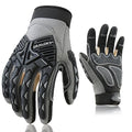 Safety Work Gloves Men Women, TPR Impact Gloves for Men Women, Anti-Vibration Gloves, Touch Screen Heavy Duty Work Glove for Gardening Construction Mechanic, Leather Tactical Glove, Large