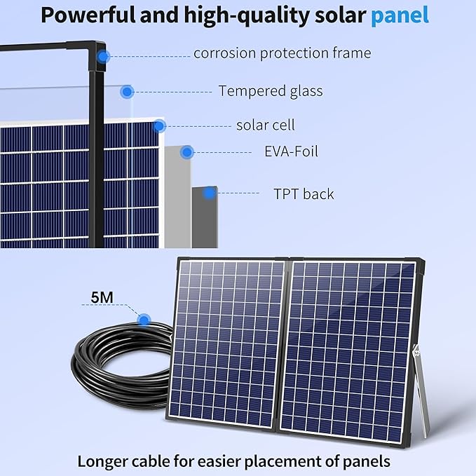 Biling 35W Solar Fountain Pump, 450GPH Submersible Solar Pond Pump with Dry Run Protection & Dual Filtration, Up to 10.8ft Lift, 16.4ft Cable, 4 Nozzles & Tubing for Pond Fountain, Water Features