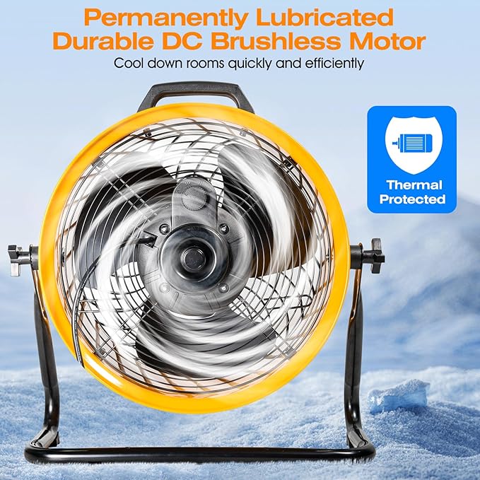 iLiving 16 in. Low Noise Turbo Fan 2687 CFM 3-Speed Portable Air Circulator for Shop, Office, Greenhouse, Home and Warehouse