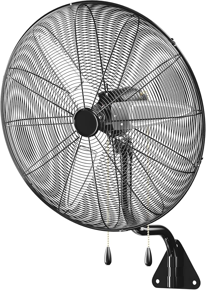 MEPTY 30" Wall Mount Fan, Heavy Duty Industrial Wall Fan, High Velocity Oscillating Fans with 3 Speeds for Patio, Shop, Greenhouse, Garage, Commercial, Household use