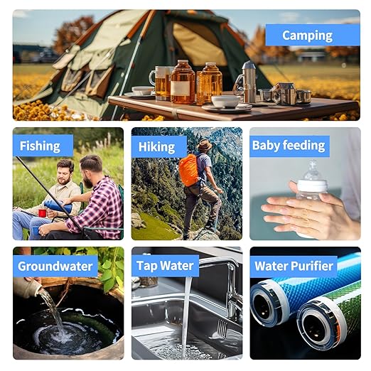 6 in 1 Digital Water Tester for Drinking Water, Portable Water Quality Tester for TOC, COD, EC, UV275, Temp, TDS Meter Digital Water Tester for Well, Tap, Outdoor Water