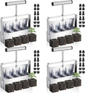 4 Pack Soil Blockers 2 Inch 4 Cell Soil Block Maker with 3 Sizes Seed Pins Comfortable Handle Handheld Blocking Tools for Seeds Starting Grow Seedling Cuttings Greenhouses Garden Outdoor
