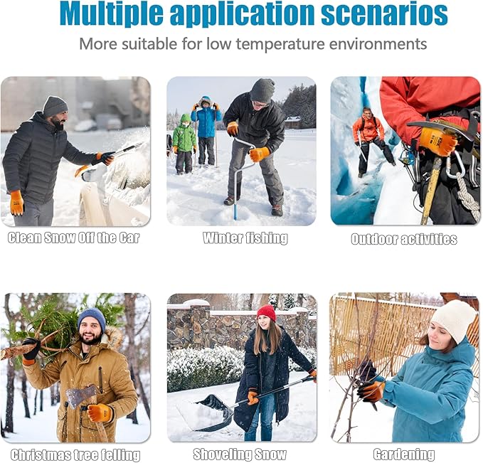 KDK Winter Waterproof Gloves for Men and Women, Work Gloves for Cold Weather, Thermal Insulated Freezer Gloves