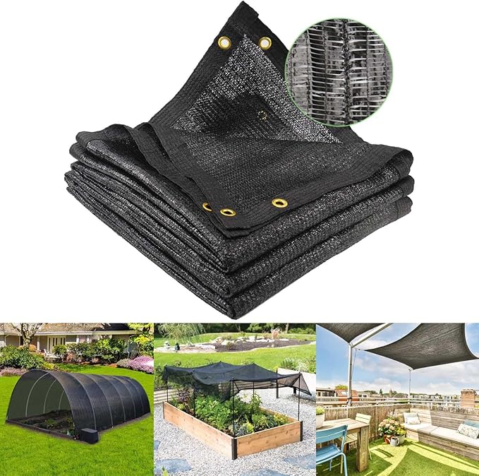 Mklsit Shade Cloth for Garden, 40% 6.5 x 10 FT Greenhouse Shade Cloth Black Mesh Tarp with Reinforced Grommets, Resistant Sun Shade Net for Plants Cover, Vegetables, Patio, Chicken Coop Sunshade