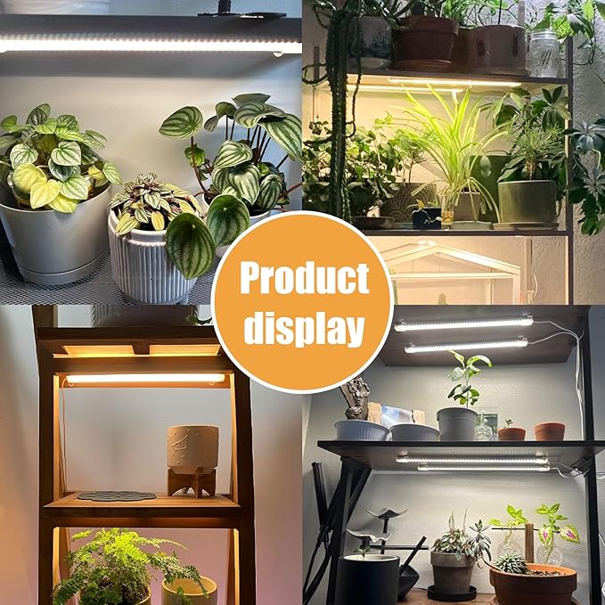 RWNTAO LED Plant Grow Lamp, 3500K Full Spectrum Growing Light Strips for Indoor Small Plants with 3/9/12H Timer & 10 Dimmable Levels, LED Growth Light for Green House Hydroponics Succulent 2 Pack