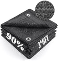 Cool Area 90% Sun Shade Cloth Mesh Tarp with Grommets for Plant Cover 3x6ft Patio Canopy Garden Pergola Greenhouse Car Barn Kennel Black