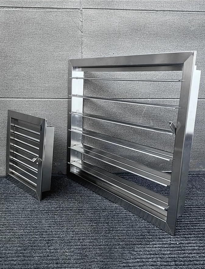 Manual Louvre V-ent Grille 304 Stainless Steel, Stainless Steel Wall Ven-t,Wall Mount Air Vent, Adjustable Blades for Ventilation(30x30cm-11.8x11.8in)