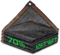 70% Shade Cloth, 12FTx6FT HDPE Mesh Tarp with Reinforced Grommets, Outdoor Sun Shade Net for Greenhouse, Plants, Garden, Pergola, Patio, Chicken Coop (12FT*6FT)