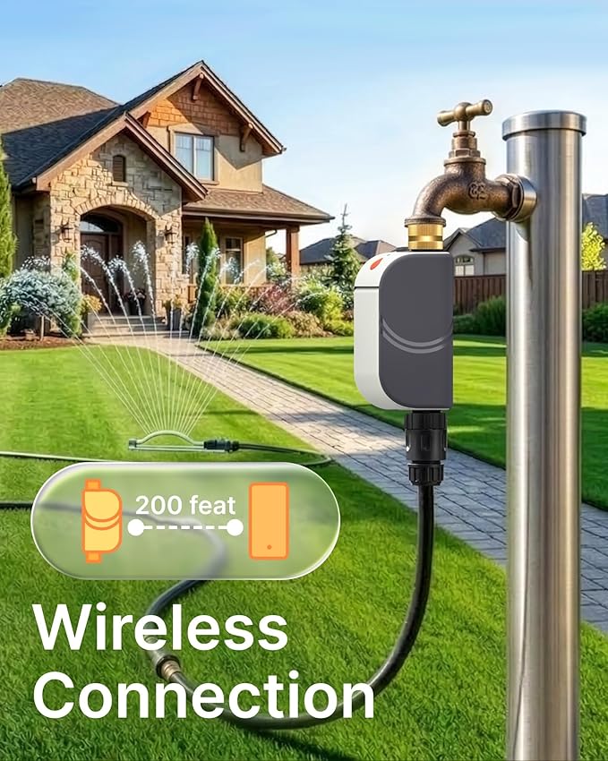 Smart Bluetooth Water Timer for Garden Hose, Heavy-Duty Brass Inlet Water Hose Timer Outdoor, Set & Forget Programmable Irrigation Controller with App, One-Button Manual Watering, IP65 Waterproof