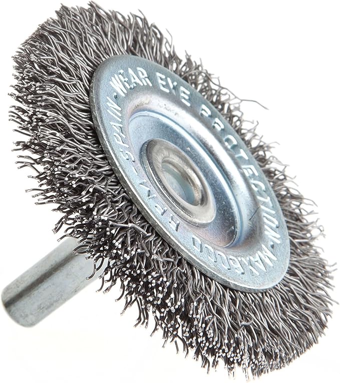 Forney 60014 Wheel Brush, Coarse Crimped Wire with 1/4-Inch Shank, 2-Inch