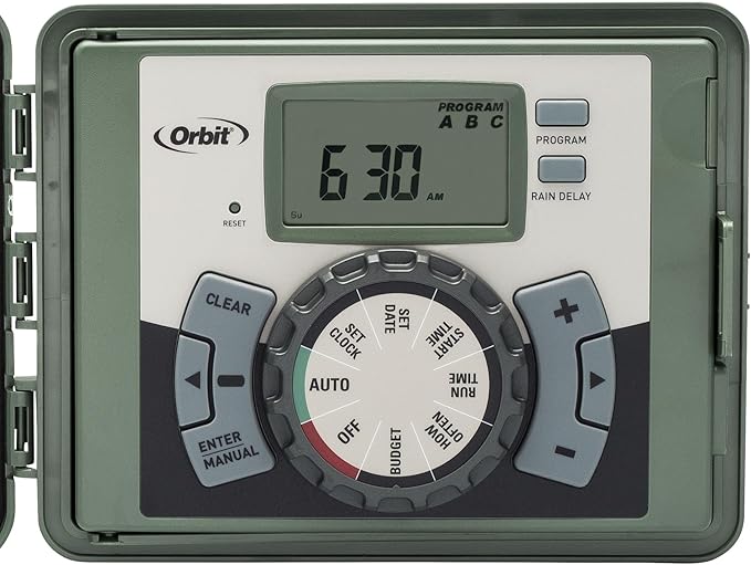 Orbit 6 Station Indoor or Outdoor Irrigation Controller, Tri-Lingual