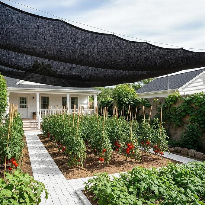 SUNNY GUARD 85-95% Sun Shade Cloth, 10 x 12 FT Black HDPE Mesh – Breathable Garden Shade Cover for Plants, Vegetables, Greenhouse, Patio, Chicken Coop & Dog Kennel