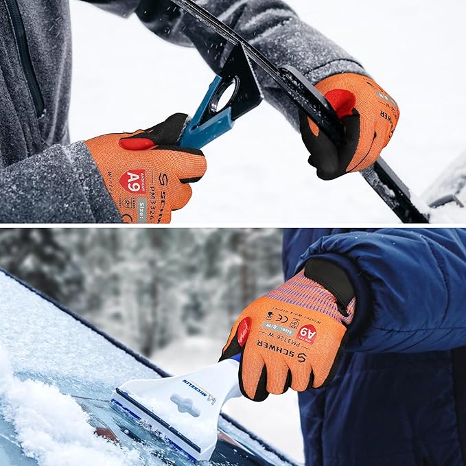 Schwer FreezeGuard-X Winter Work Gloves for Men and Women, ANSI A9 Cut Resistant Gloves for Extreme Protection, Freezer Glove With Super Grip, Touchscreen, Thermal Insulated, PM3326-W (XS,2 Pairs)