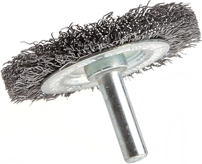 Forney 60014 Wheel Brush, Coarse Crimped Wire with 1/4-Inch Shank, 2-Inch
