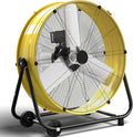 KEGIAN 30" Industrial Floor Fan, 14000 CFM High Velocity Drum Shop Fan, Heavy Duty, 3-Speed, 360° Fully Adjustable Tilt, Portable Wheels & Handle for Commercial, Warehouse, Garage, Workshop, Gym-ETL