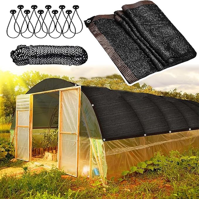 15x28 FT 90% Shading Rate Black Shade Cloth,UV Resistant Durable Mesh Tarp with Grommets&Reinforced Edges, Shade Net Using for Plants Cover, Greenhouse, Patio, Chicken House,Sunblock Shades Neting
