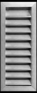 HVAC Premium 8"W x 22"H Aluminum Exterior Gable Louver Vent for Walls & Crawlspace - Weather-Resistant Air Grille with Screen Mesh - [Outer Dimensions 9.75"W x 23.75"H]