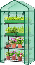 Ohuhu Mini Greenhouse for Indoor Outdoor, 27 x 19 x 62-Inch Small Plant Green House 4-Tier Rack Stand Portable Greenhouses with Durable PE Cover for Seedling, Ideal Gardening Gifts for Women Men