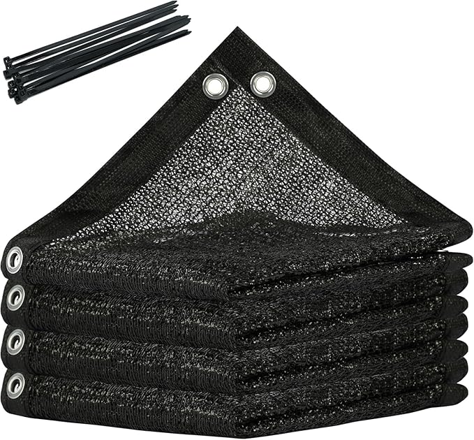 Amgo 70% Black Shade Cloth Custom Size 10FT x 39FT Mesh Tarp, UV Resistant Netting with HDPE Material and Upgrade Grommets for Plant Cover, Greenhouse, Chicken Coop, Barn, Kennel, Garden.