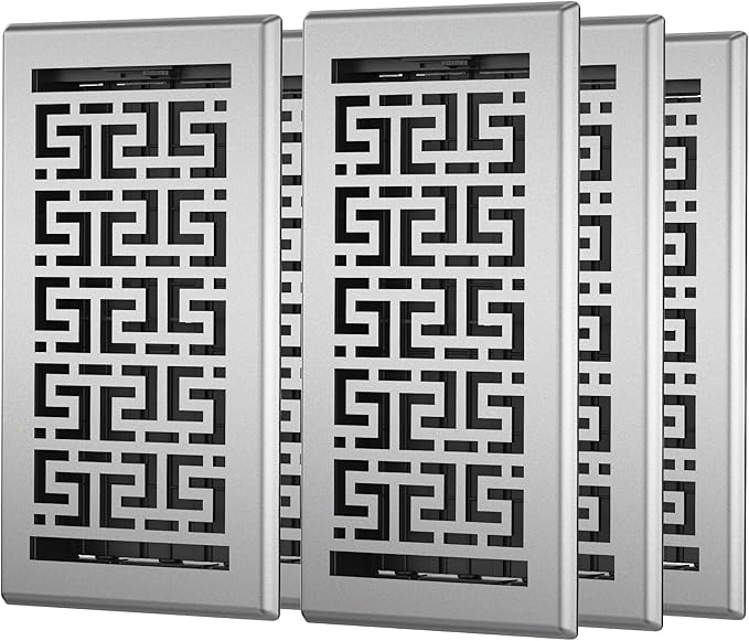 Floor Register 6x10-6 Pack Floor Vent Covers Heavy Duty Walkable Steel Floor Vents Adjustable Decorative Vent Covers for Home Floor Sidewall Office or Ceiling Vent