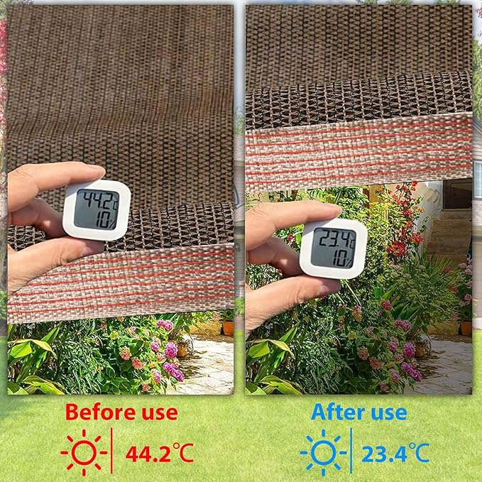 90% Sun Shade Cloth with Grommets, 6 x 12 FT Pergola Replacement Shade Cover Canopy Privacy Screen for Outdoor Patio Garden, Mocha