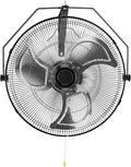 OLIXIS 18 Inch Wall Mount Fan, 2600 CFM, 3-Speed High Velocity Fan, Vertical & Horizontal Adjustable Tilt for Industrial, Commercial, Warehouse, Greenhouse, Black