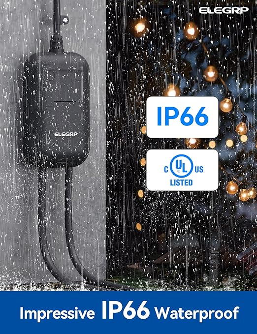 ELEGRP PQR22 Outdoor Smart Dimmer Plug Waterproof IP66, Smart WiFi Plug with 2 Individually Sockets, Compatible with Alexa & Google Assistant, Outdoor Dimmer for String Lights, UL Listed, 1 Pack