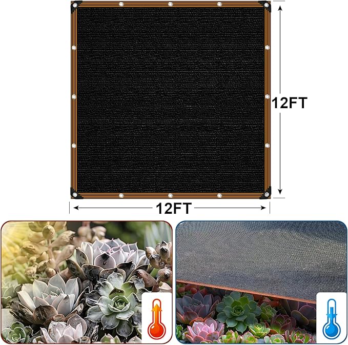 Shade Cloth - for Garden 90% Plant Shades Mesh Tarp with Grommets Outdoor Sun Shades Netting for Chicken Coop Greenhouse Vegetables Pergola Patio Cover
