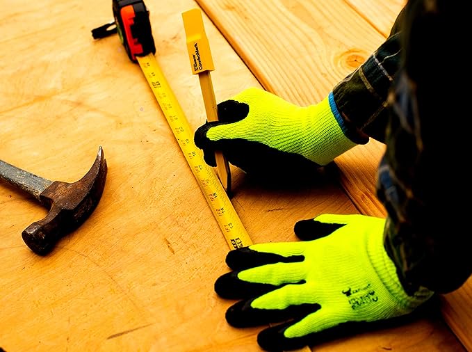 G & F Products Rubber Coated Work Gloves Dozen Pack, Double Layer for Construction, Gardening, Heavy Duty Use