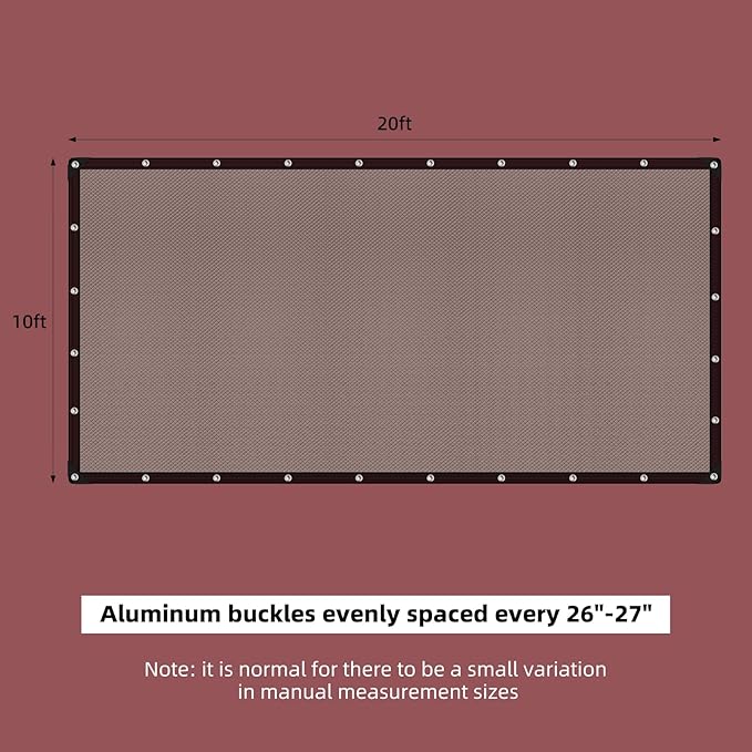 40% Shade Cloth, 10x20FT Black Heavy Duty Mesh Screen Tarp with Grommets for Patio, Canopy, Garden, Porch, Greenhouse, Pools, Garage