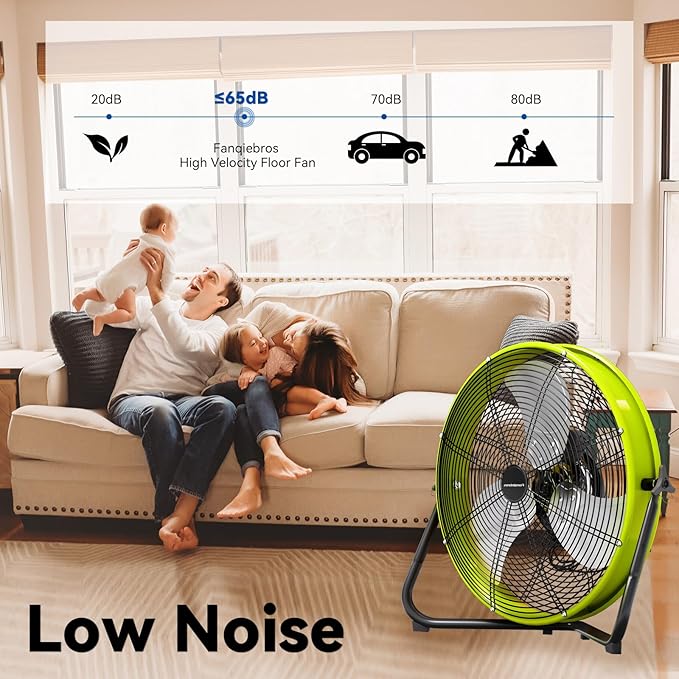 20" High Velocity Metal Floor Drum Fan, 4500 CFM Heavy Duty Industrial Shop Fan, 3 Speed, 360 Degree Tilt, Wall Mounted & Floor Design for Warehouse, Commercial, Barn, Garage - UL Safety Listed