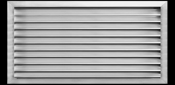 HVAC Premium 34"W x 22"H Aluminum Exterior Gable Louver Vent For Walls & Crawlspace - Weather-Resistant Air Grille With Screen Mesh - [Outer Dimensions 35.75"W x 23.75"H]
